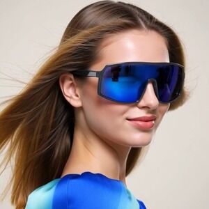 Shield Women‎ Sunglasses Mirror Lens Sporty Fashion Running Driving Lentes Gafas